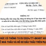 Chính thức có Thông tư 01/2024/TT-BKHĐT Hướng dẫn về nhà thầu và hồ sơ đấu thầu qua mạng